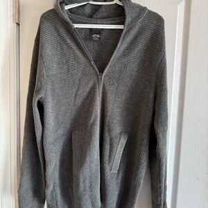 Women's Gray Zip-Up Cardigan